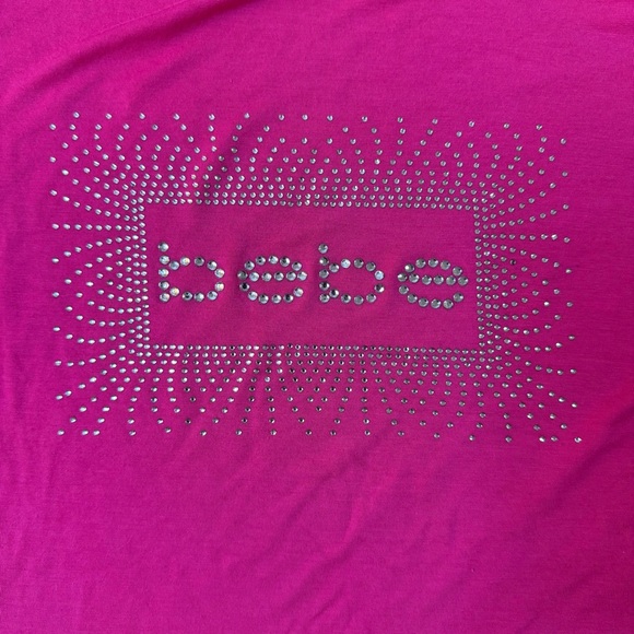 Women’s y2k pink Bebe tee with rhinestones - Picture 5 of 9